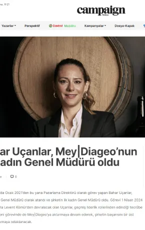 Campaign.tr / Bahar Ucanlar has become the first female General Manager of Mey|Diageo