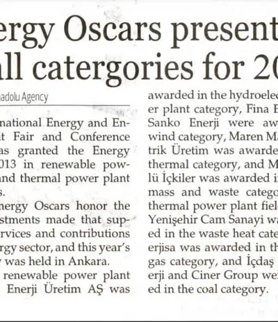Energy Oscars presented in all catergories for 2013